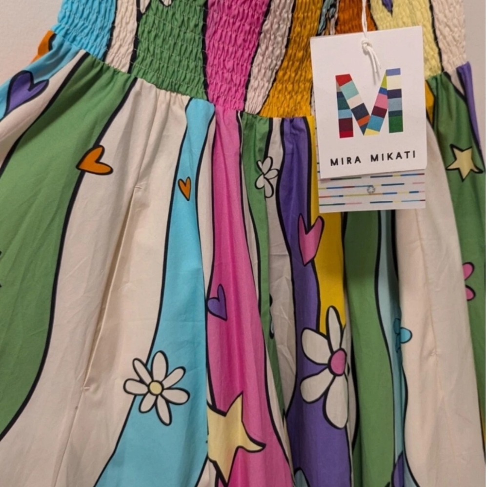 Mira Mikati Rainbow Ray Printed Dress, Size 42 (US 10) NWTS - Picture 5 of 6